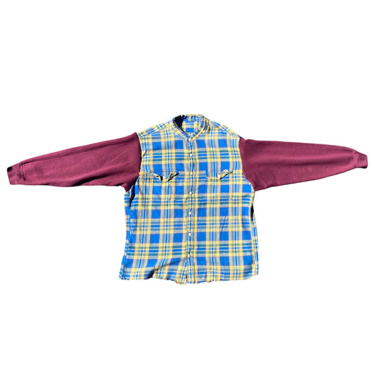 Crop Flannel Hoodie